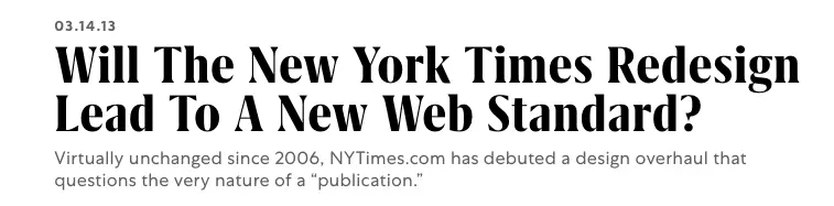 NYTimes Redesign Debuts - Fast Company