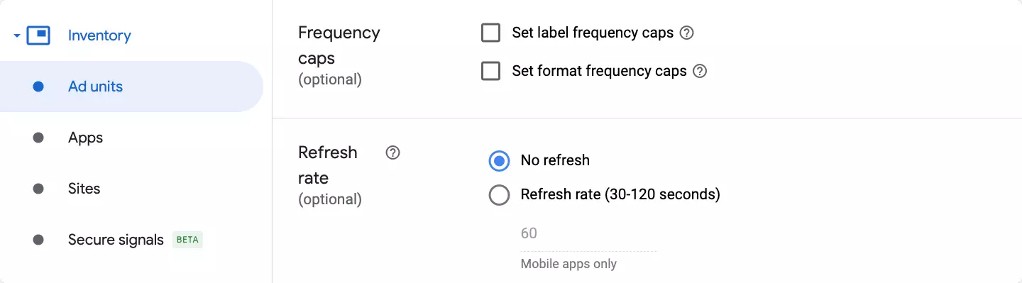 Select Frequency of Ads