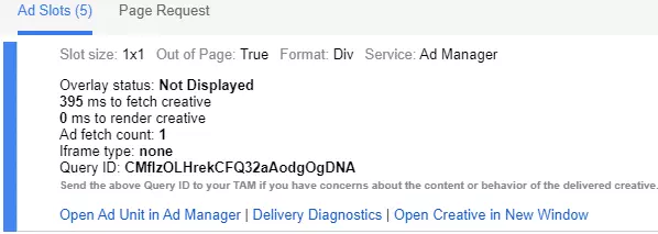 check ad slots in google publisher console