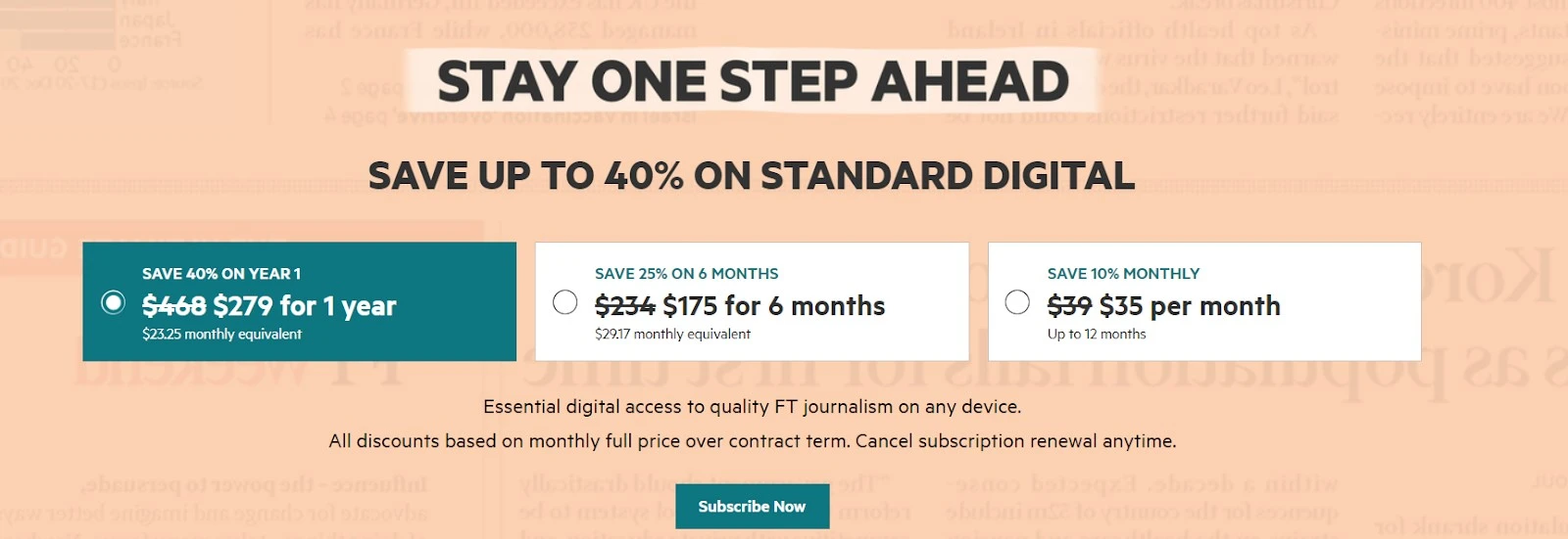 save up to 40% on standard digital